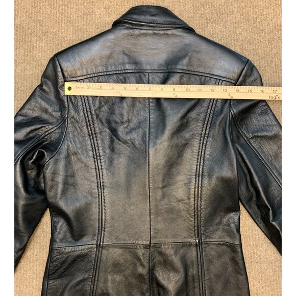 Wilsons Leather Jacket Womens M Pelle Studio Blazer Lined Fitted Soft Black Y2K - Picture 8 of 12